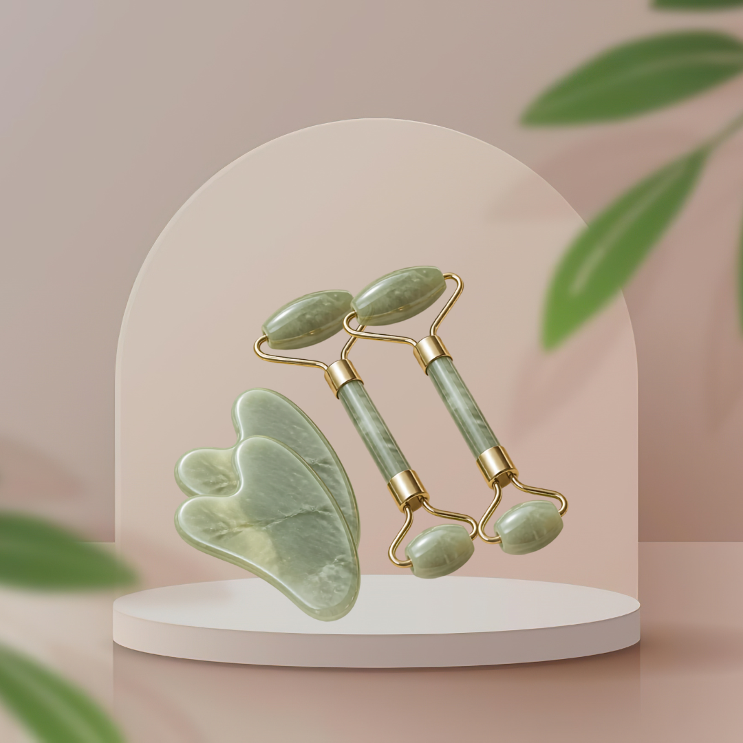 LumiJade™ Jade Facial Roller & Gua Sha Set