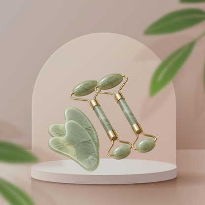 LumiJade™ Jade Facial Roller & Gua Sha Set